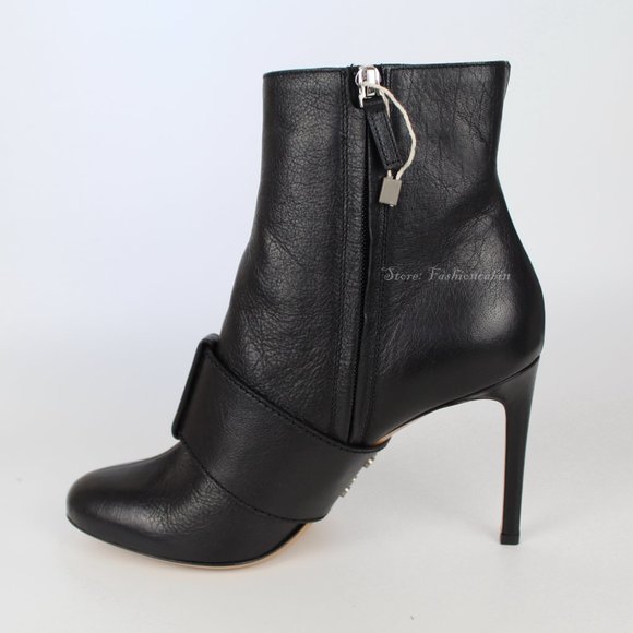 VALENTINO GARAVANI Bow Leather Ankle Boots – Statement Heels for Elegant Nights - Picture 7 of 15